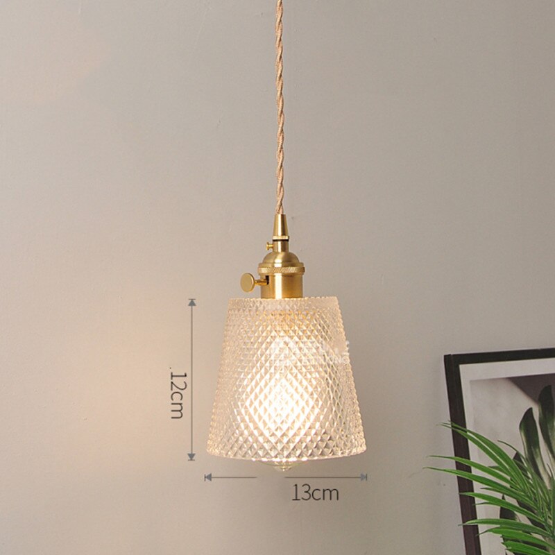 Suspension vintage LED avec abat-jour en verre Finnian