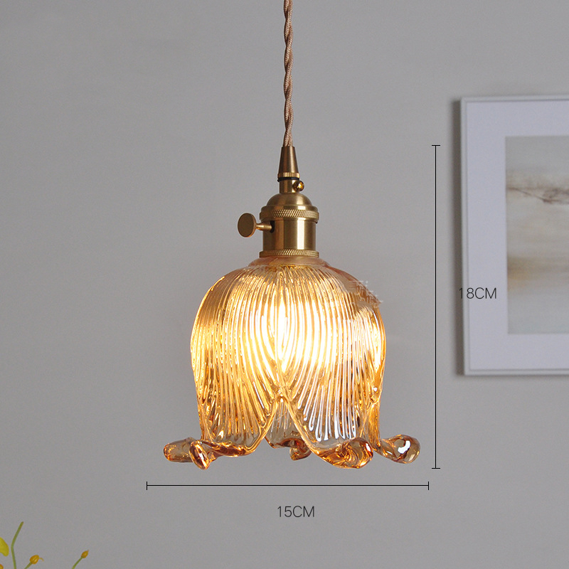 Suspension vintage LED avec abat-jour en verre Finnian