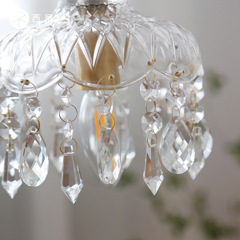 Suspension vintage avec abat-jour en cristal Phitz