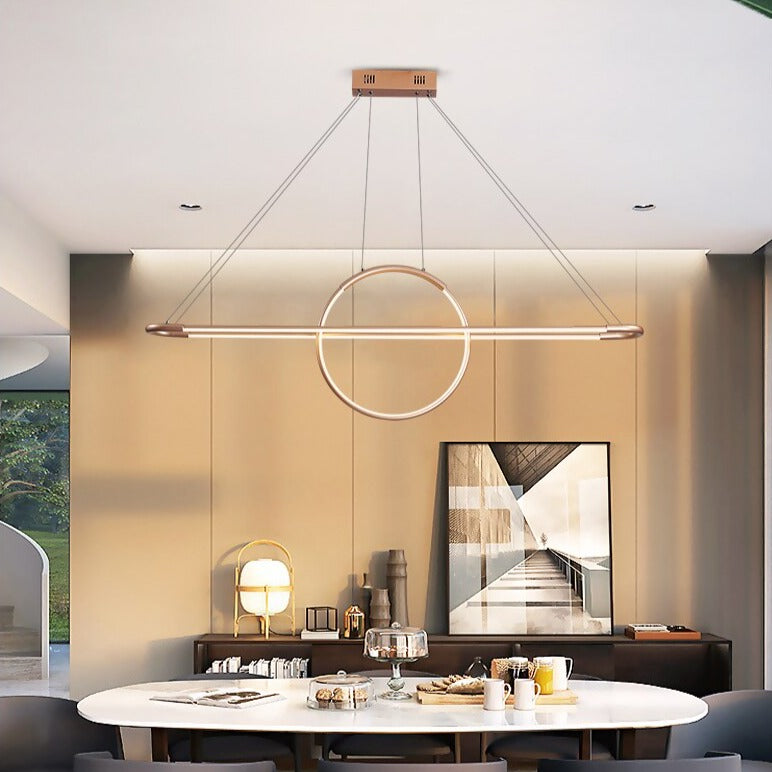 Lustre design LED avec anneau suspendu Nefta