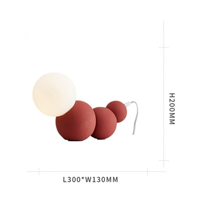 Lampe de chevet moderne LED en forme de chenille Pillar