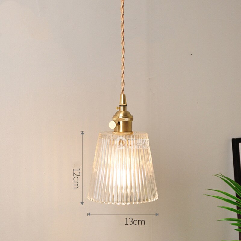 Suspension vintage LED avec abat-jour en verre Finnian