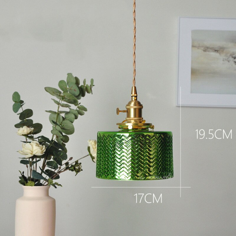 Suspension vintage LED avec abat-jour en verre Finnian