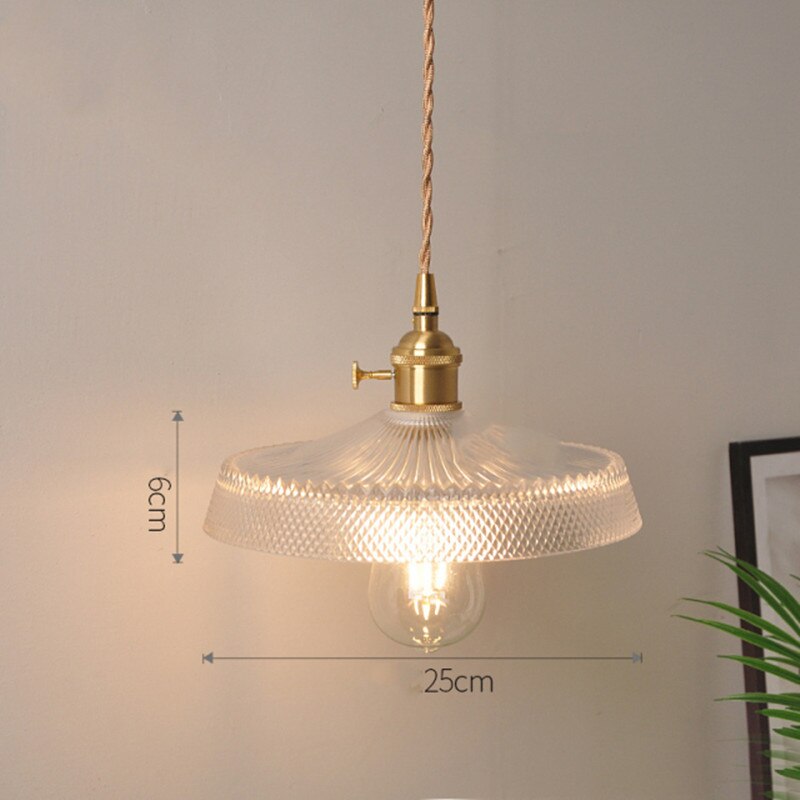 Suspension vintage LED avec abat-jour en verre Finnian