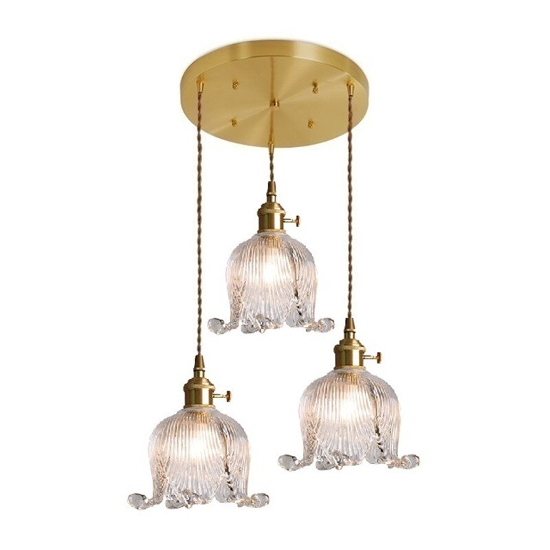 Suspension vintage LED avec abat-jour en verre Finnian