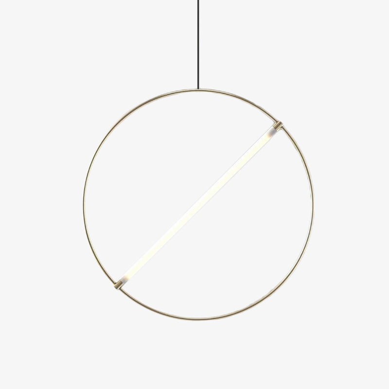 Suspension moderne LED anneau avec barre lumineuse Juncal