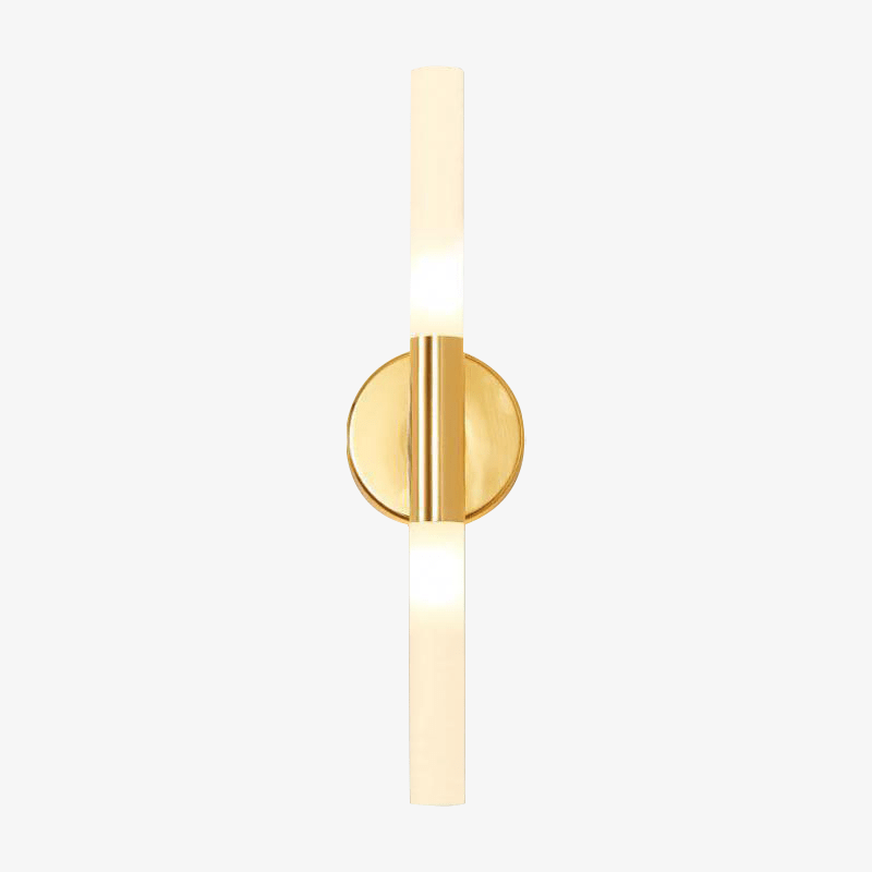 Applique design LED tube doré et en verre