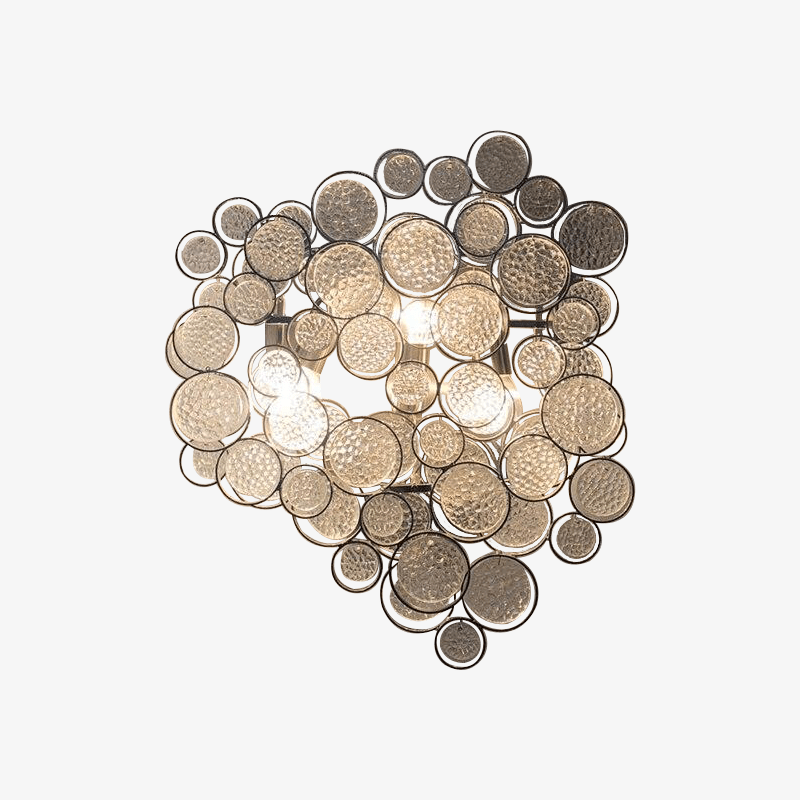 Applique murale design LED avec plusieurs cercle en verre Crystal