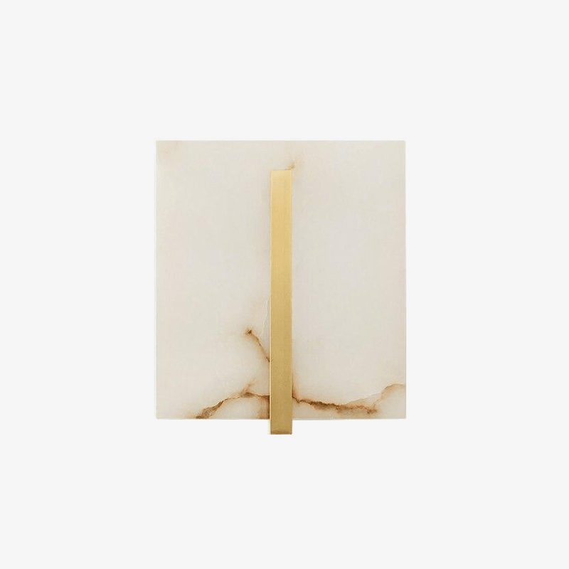 Applique murale design LED en marbre blanc avec finition dorée