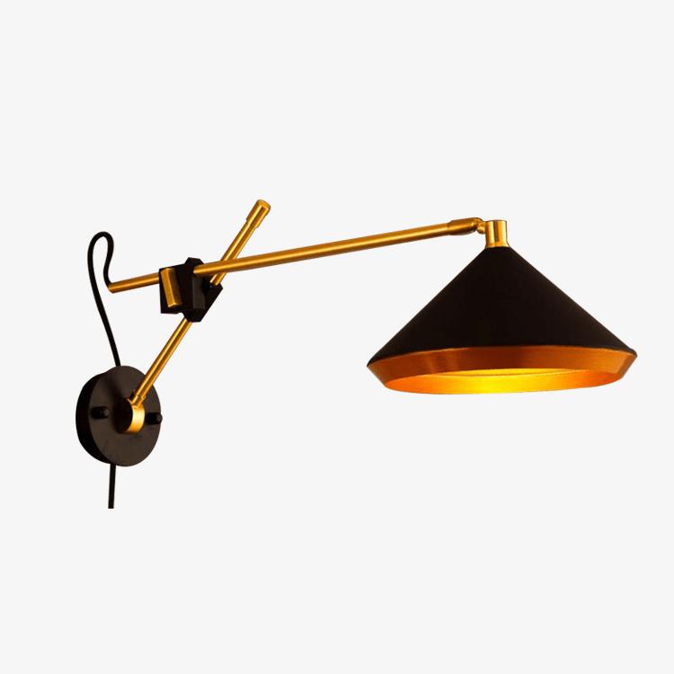 Applique murale LED ajustable dorée Vintage