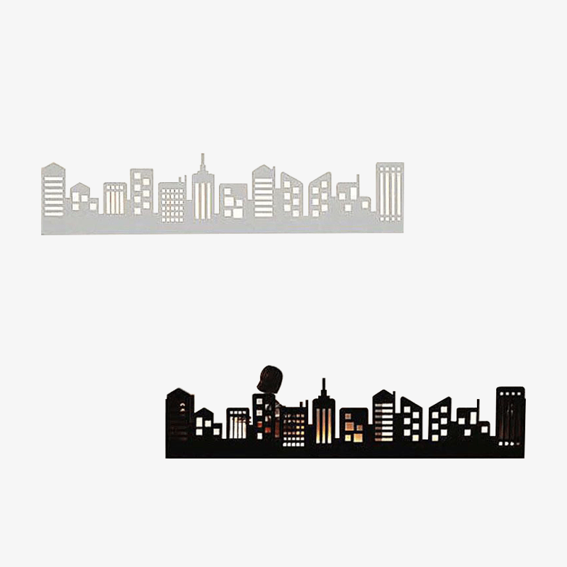 Applique murale LED scandinave en forme de ville (noir ou blanc)