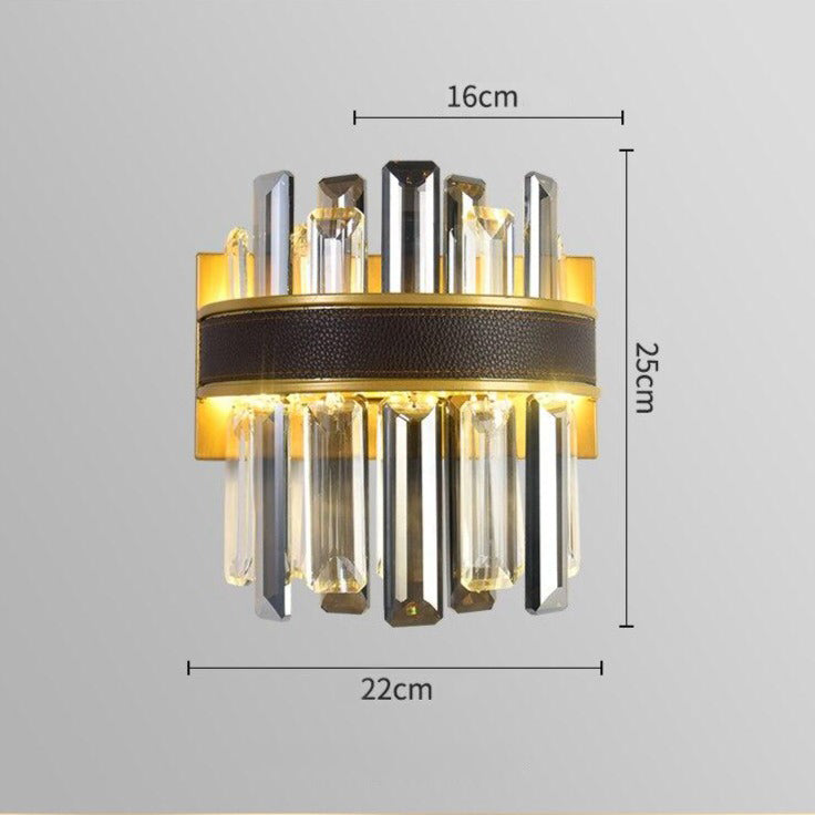 Applique murale moderne tricolore avec des cristaux Delayla