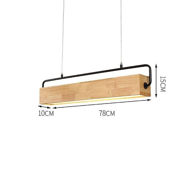 Suspension moderne LED allongée en bois style scandinave