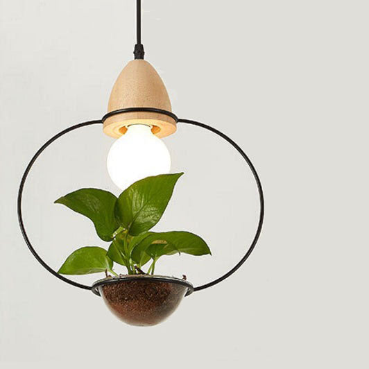Suspension LED art déco avec des plantes Mira