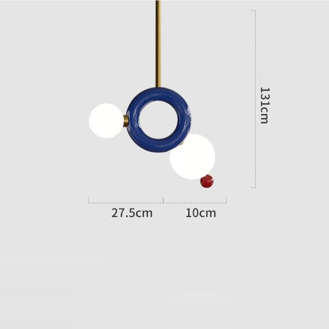 Suspension moderne en métal et boules colorés Ginna