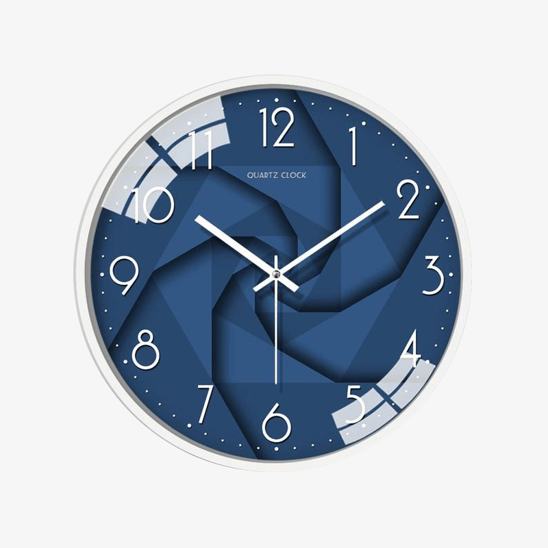 Horloge murale ronde au style géométrique bleu Silla B