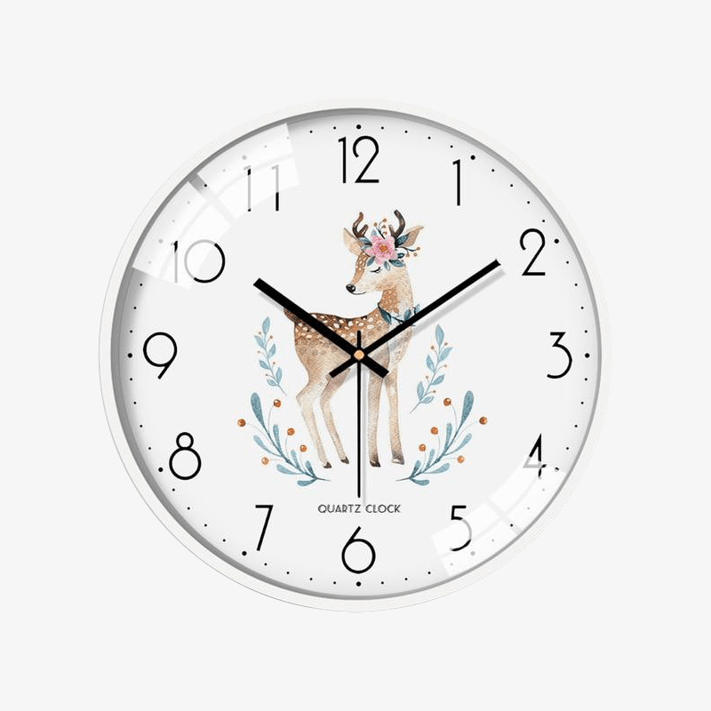 Horloge murale ronde blanche aux motifs Sulli A