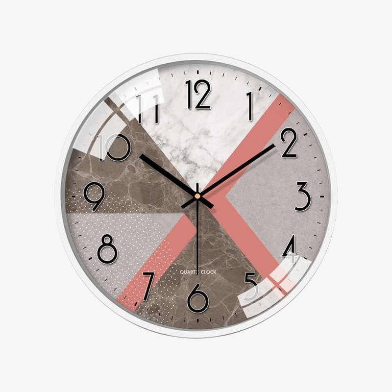 Horloge murale ronde style marbre moderne I