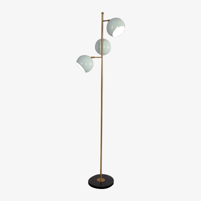 Lampadaire LED doré design avec lampes orientables blanches