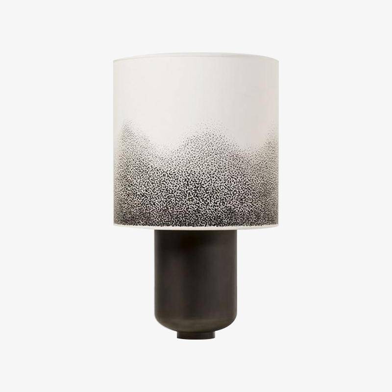 Lampe à poser design LED en métal coloré et tête en forme cylindrique à motifs Creative