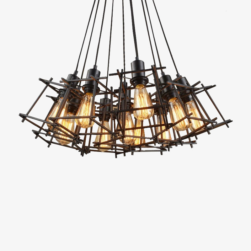 Lustre industrielle avec lampes cubiques suspendues Onigun