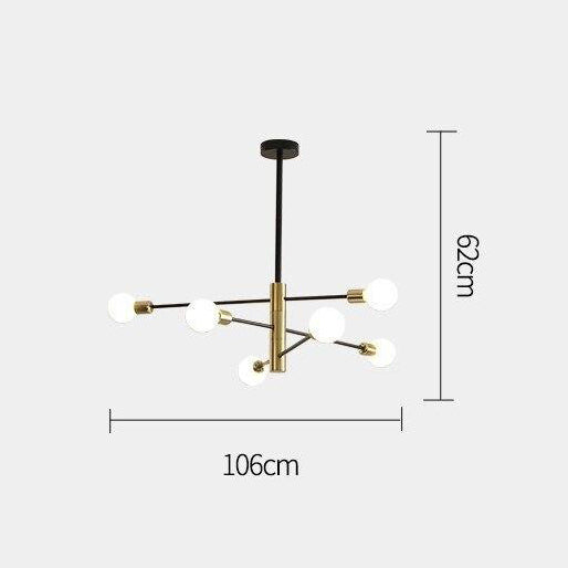Lustre moderne en métal noir et doré style constellation Aries