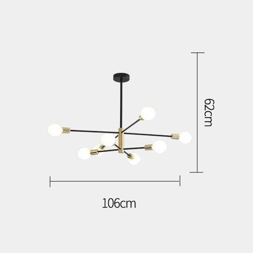 Lustre moderne en métal noir et doré style constellation Aries