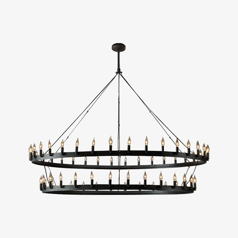 Lustre vintage avec anneau en métal noir luxury Boris