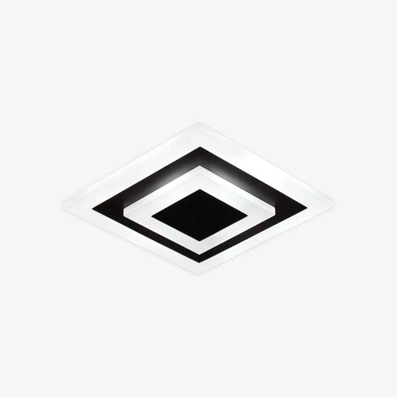 Plafonnier design LED en forme circulaire ou carré en métal Davis