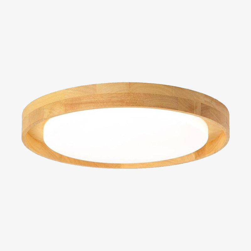 Plafonnier en bois à LED rond design Solid