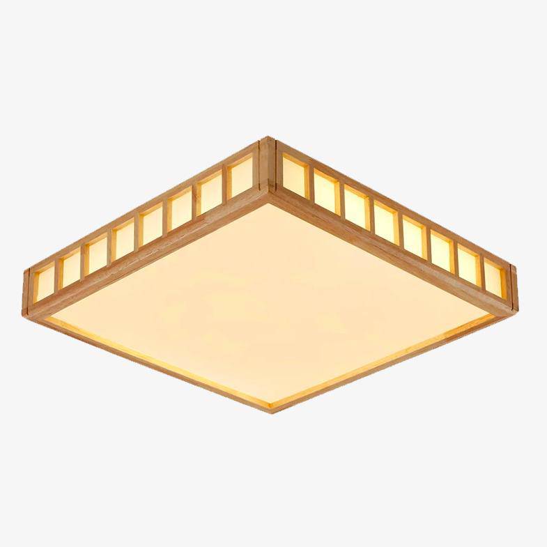 Plafonnier LED carré style japonais Tatami