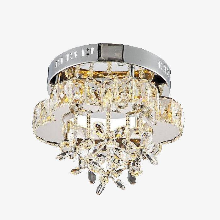 Plafonnier LED en cristal en forme de fleur