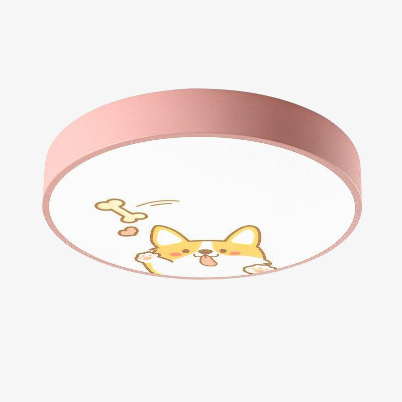 Plafonnier LED rond coloré pour chambre d'enfant