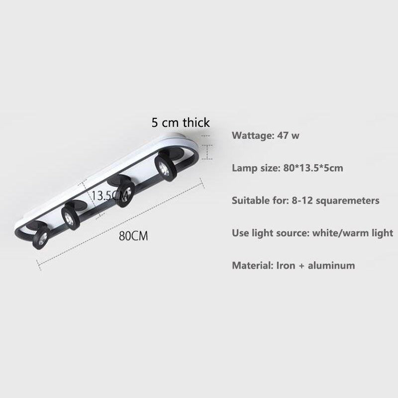 Plafonnier moderne LED ovale avec angle rotatif Charly