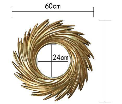 Miroir mural décoratif rond soleil en spirale Comb