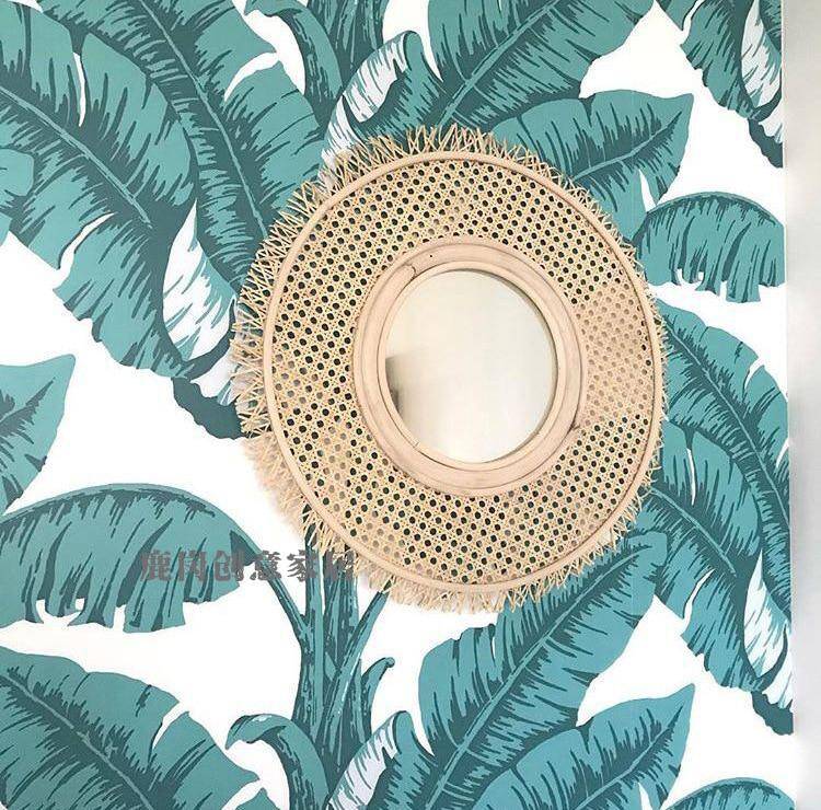 Miroir mural rond en rotin Literature