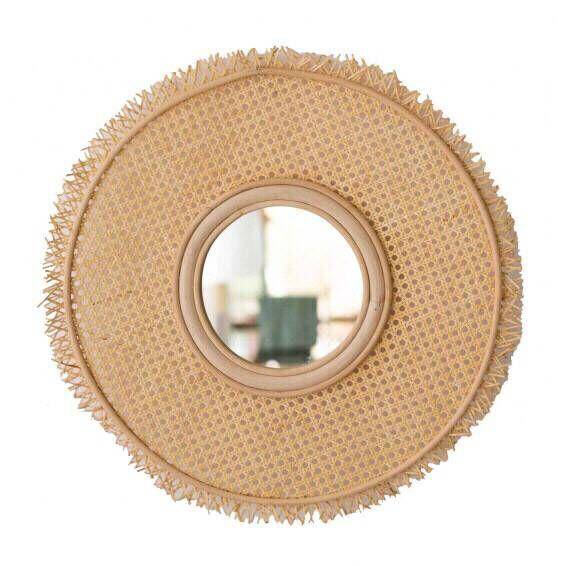 Miroir mural rond en rotin Literature
