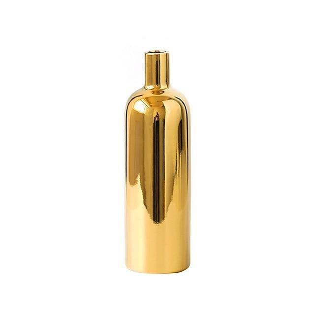 Vase moderne en métal doré B