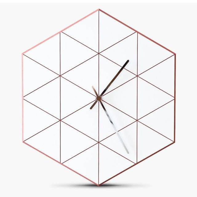 Horloge murale design hexagonale avec triangles Personality