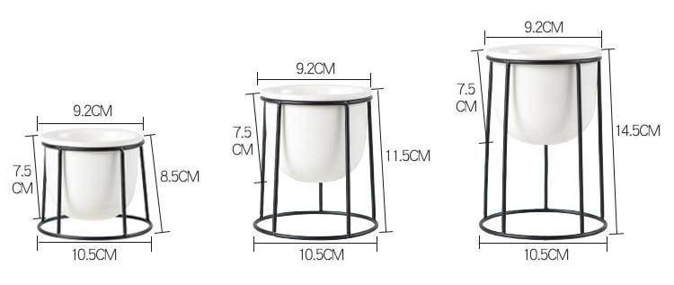 Lot de 3 piédestal moderne pour plantes style scandinave