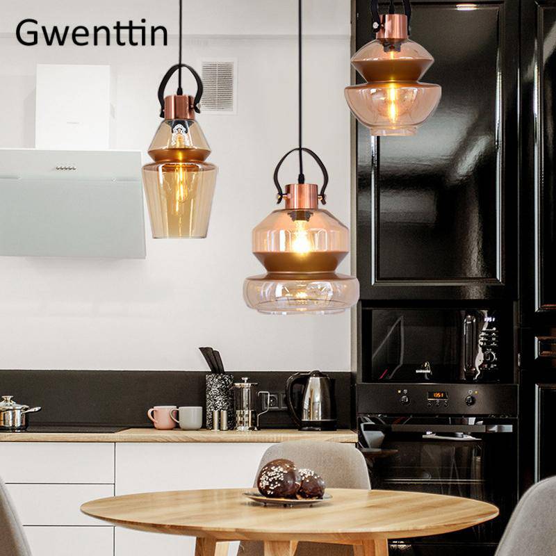 Suspension LED design formes en verre industriel