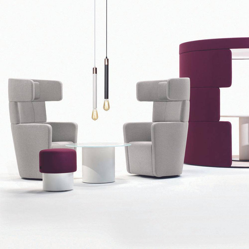 Suspension LED cylindre coloré avec lampe apparente