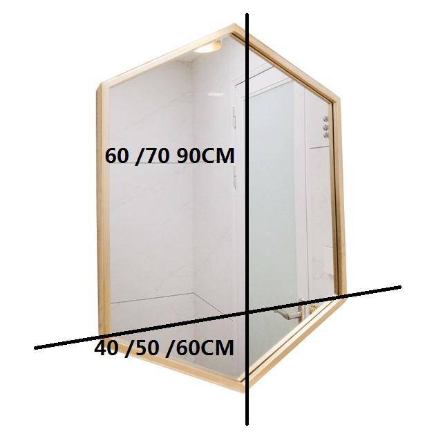 Miroir mural hexagonale en métal Nordic