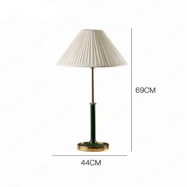 Lampe de chevet design LED avec socle doré et abat-jour blanc