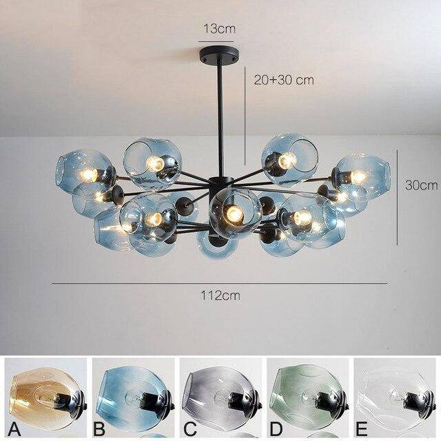 Lustre design avec branches et boules en verres Ball