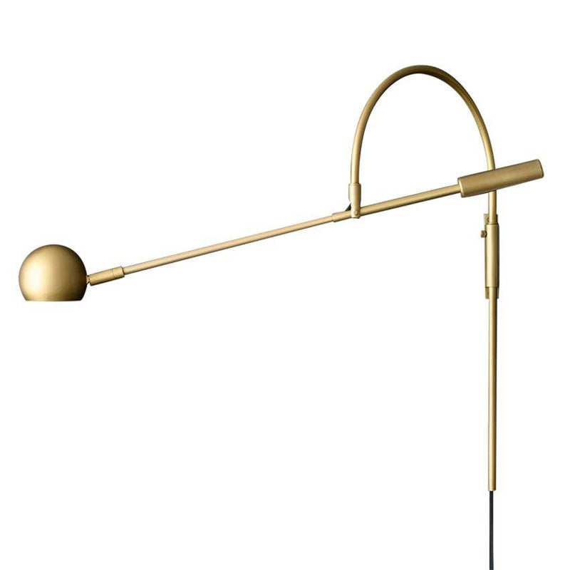 Applique murale design à LED dorée et tige métal arrondie Shake