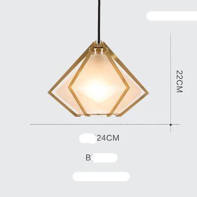 Suspension design à LED en verre et cage dorées