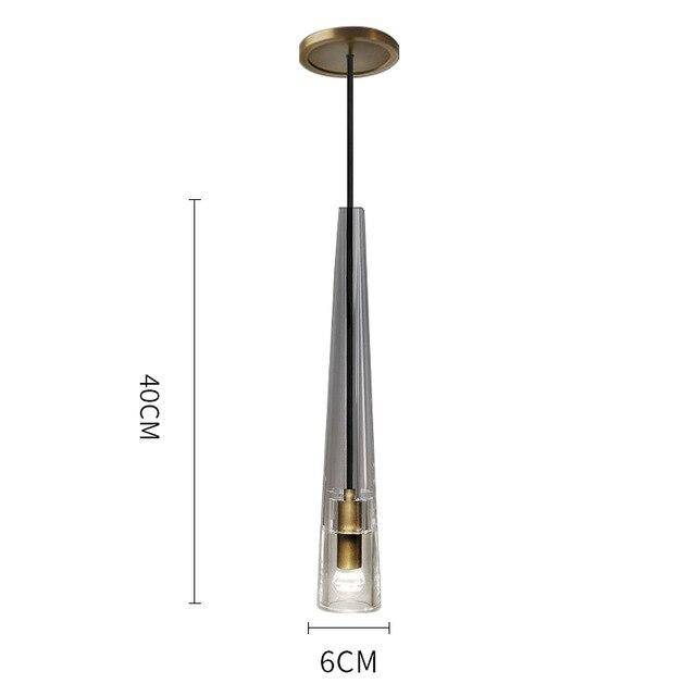 Suspension design cône en verre cristal à LED Luxury