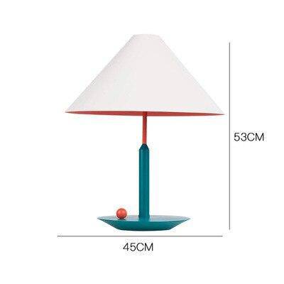 Lampe à poser moderne LED avec abat-jour conique blanc