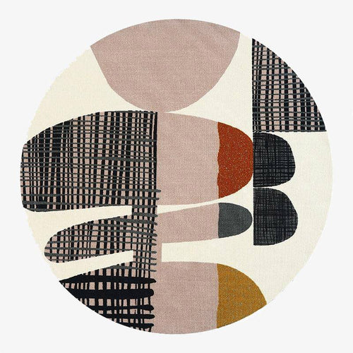 Tapis design rond aux motifs arrondis colorés floor